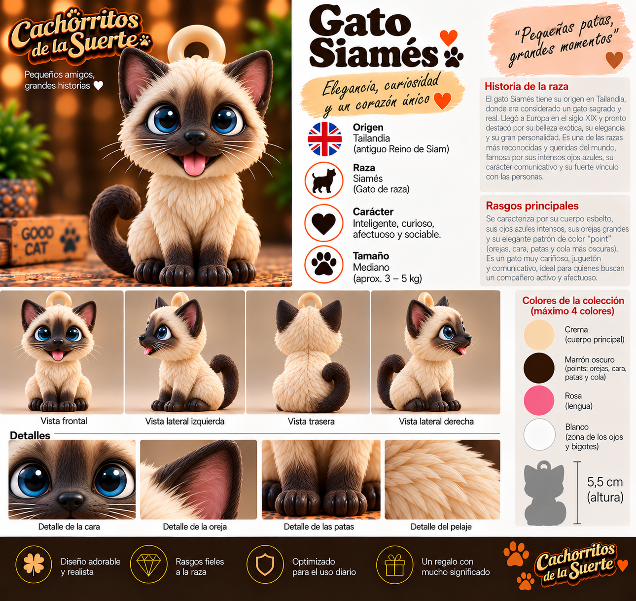 Ficha original de Gato Siamés