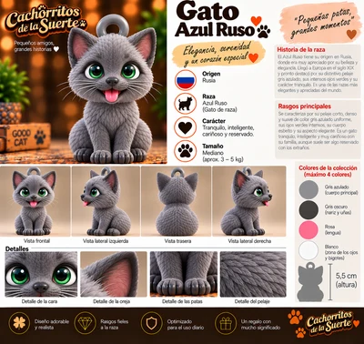 Ficha original de Gato Azul Ruso
